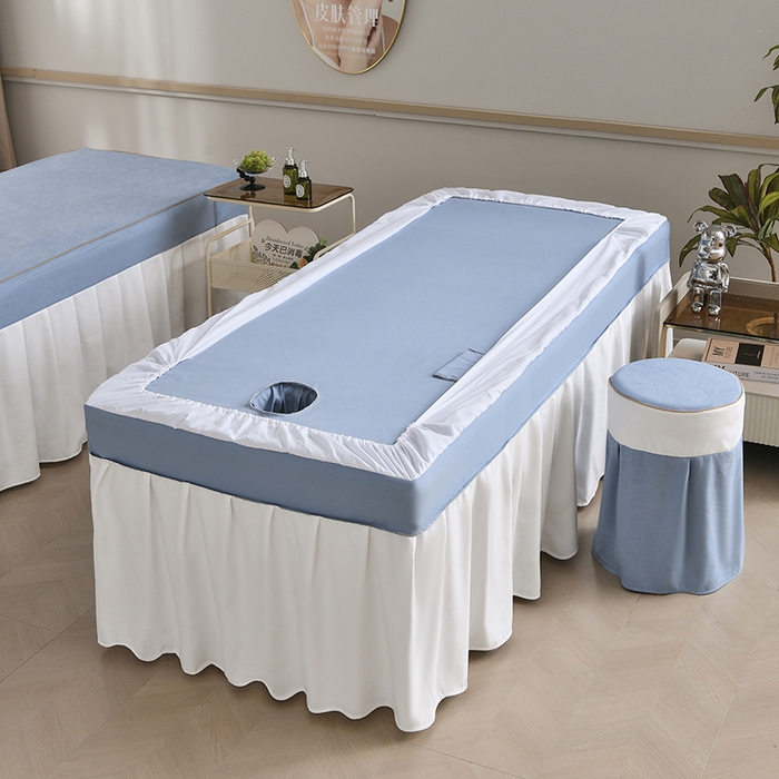 91家纺网 家纺一手货源 找家纺 莉人坊美容床罩批发 2025新款亲肤舒适汉锦棉美容床罩系列美容床罩-丽源 丽源-湖蓝