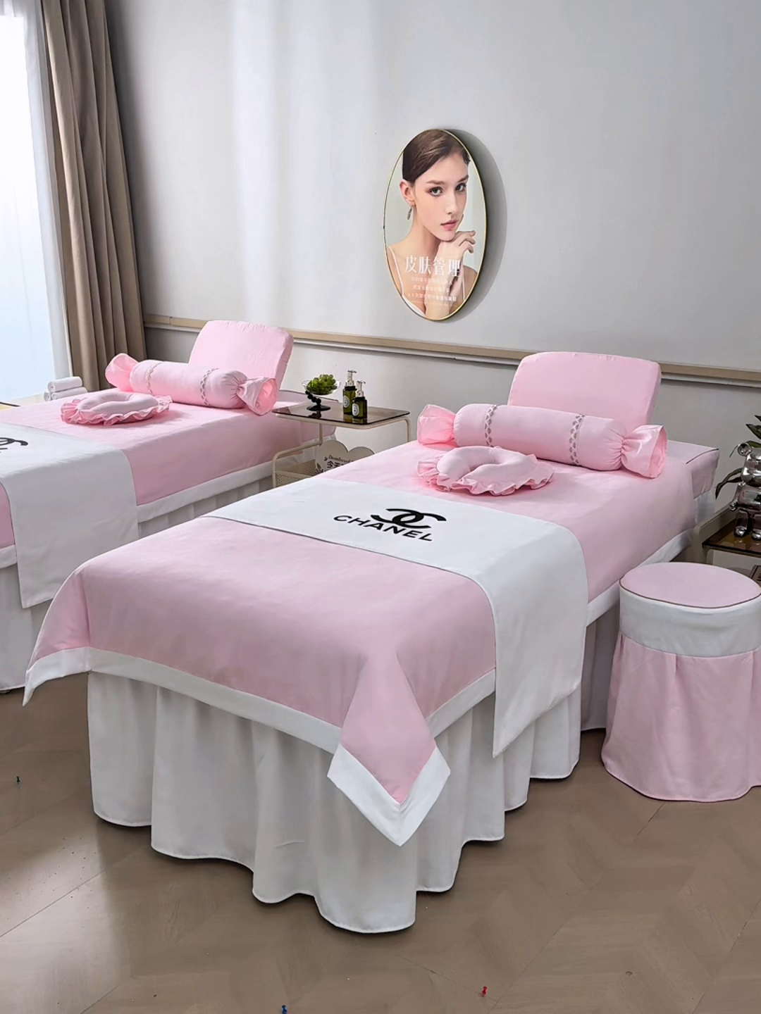 91家纺网 家纺一手货源 找家纺 莉人坊美容床罩批发 2025新款亲肤舒适汉锦棉美容床罩系列美容床罩-丽源 丽源-粉色