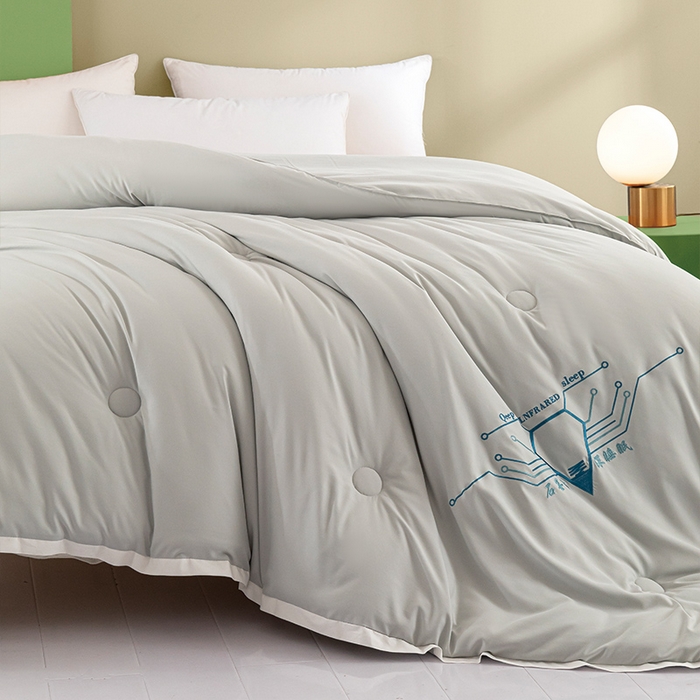 91家纺网 家纺一手货源 找家纺 美丽折家纺 2025石墨烯自发热小黑被芯冬被子 石墨烯-灰色