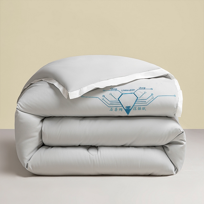 91家纺网 家纺一手货源 找家纺 美丽折家纺 2025石墨烯自发热小黑被芯冬被子 石墨烯-灰色