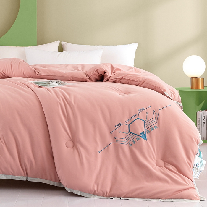 91家纺网 家纺一手货源 找家纺 美丽折家纺 2025石墨烯自发热小黑被芯冬被子 石墨烯-粉色