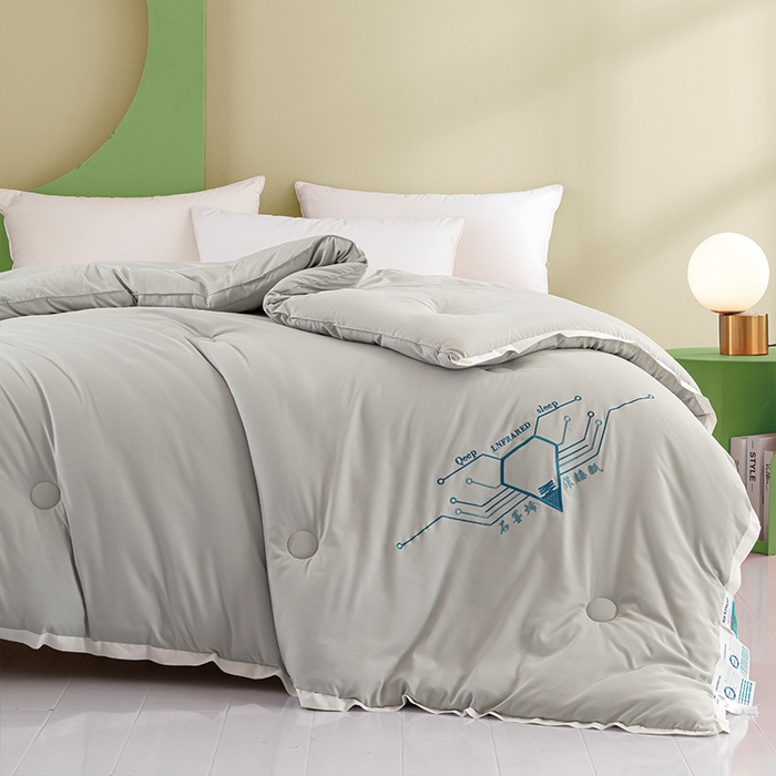 91家纺网 家纺一手货源 找家纺 美丽折家纺 2025石墨烯自发热小黑被芯冬被子 石墨烯-灰色