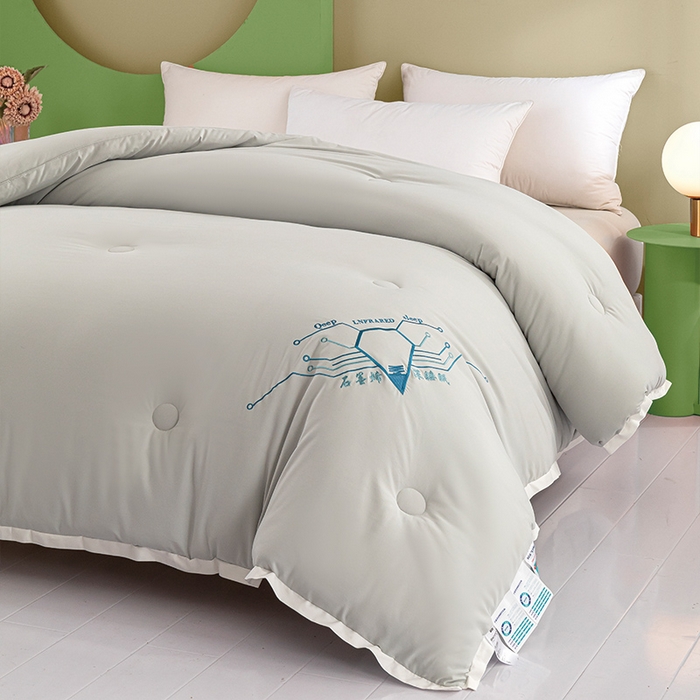 91家纺网 家纺一手货源 找家纺 美丽折家纺 2025石墨烯自发热小黑被芯冬被子 石墨烯-灰色