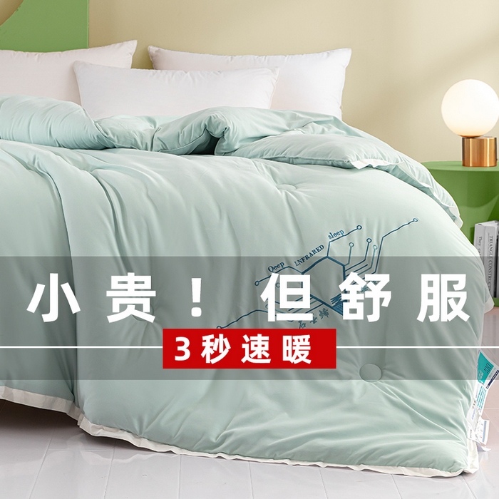 91家纺网 家纺一手货源 找家纺 美丽折家纺 2025石墨烯自发热小黑被芯冬被子 石墨烯-绿色