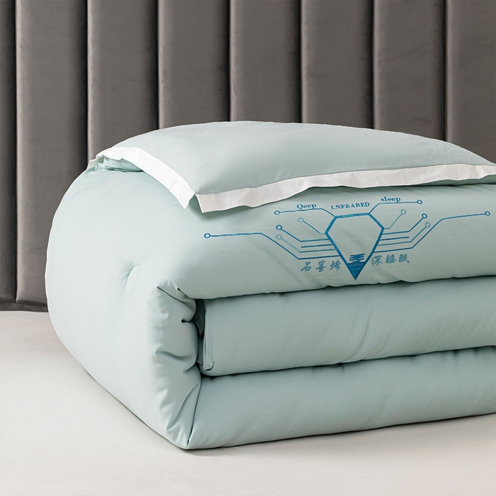 91家纺网 家纺一手货源 找家纺 美丽折家纺 2025石墨烯自发热小黑被芯冬被子 石墨烯-绿色