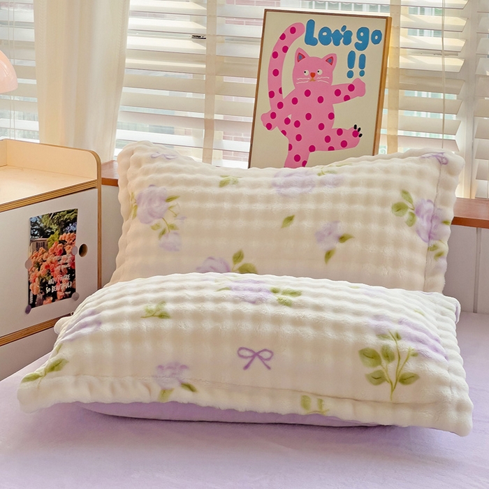 91家纺网 家纺一手货源 找家纺 （总）梵克保罗 2025新款牛奶绒泡泡单枕套