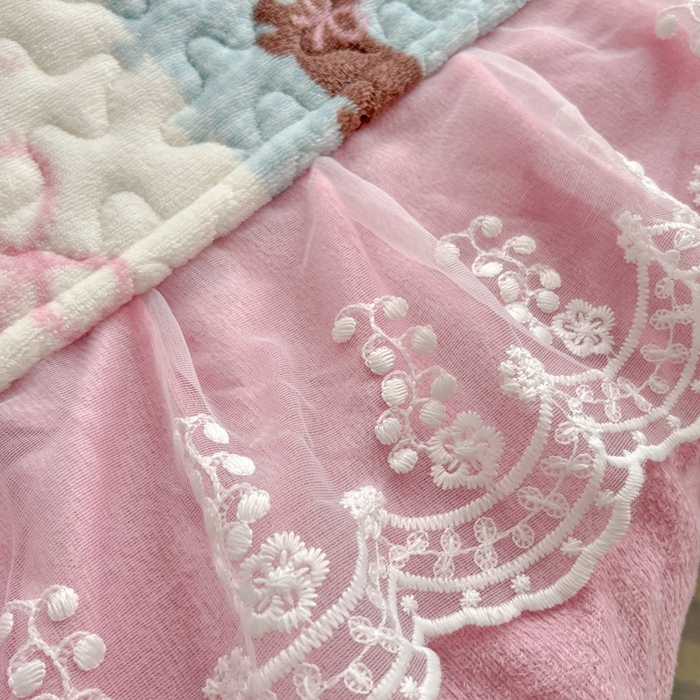 91家纺网 家纺一手货源 找家纺 浩浩家纺 2025新款舒适花边牛奶绒床盖四件套 欢乐狗