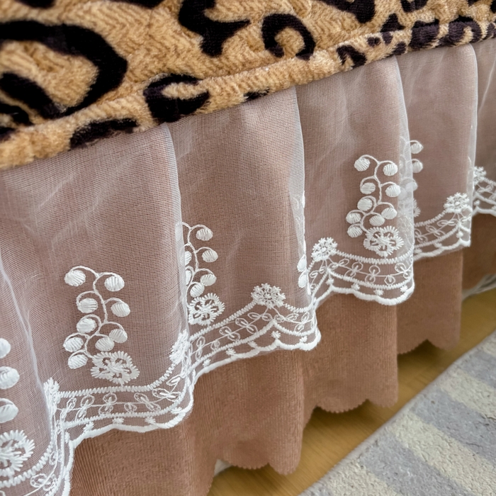 91家纺网 家纺一手货源 找家纺 浩浩家纺 2025新款舒适花边牛奶绒床盖四件套 豹纹