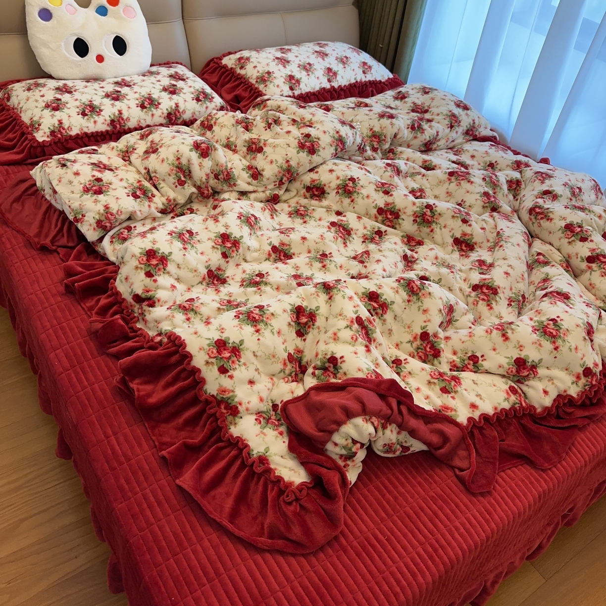 91家纺网 家纺一手货源 找家纺 （总）赫梵茜 2025新款韩式花边定制款床盖四件套定制款