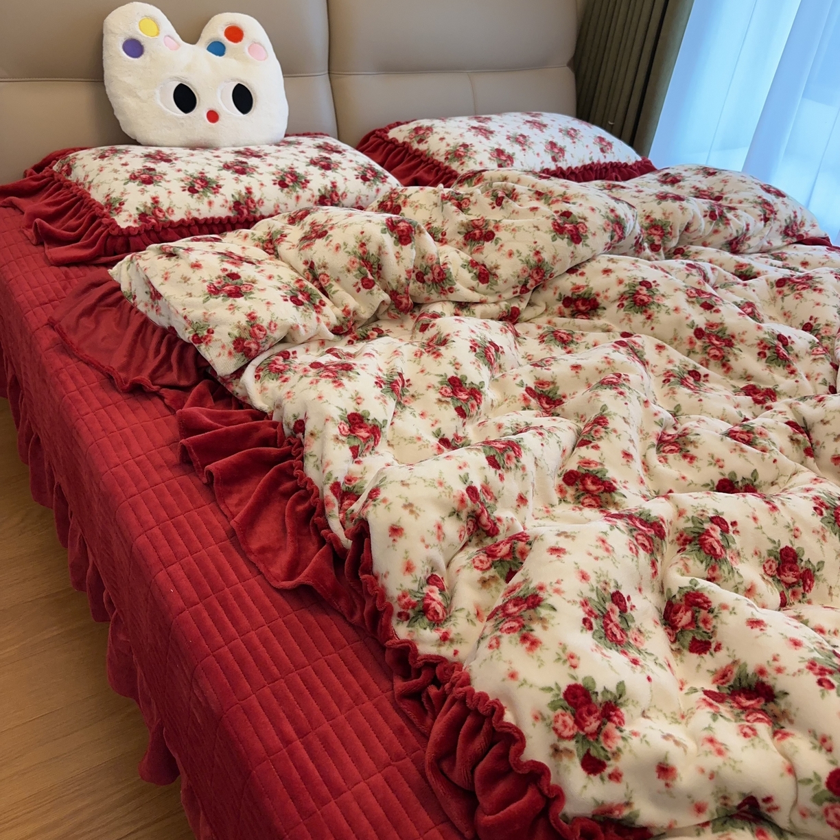 91家纺网 家纺一手货源 找家纺 （总）赫梵茜 2025新款韩式花边定制款床盖四件套定制款