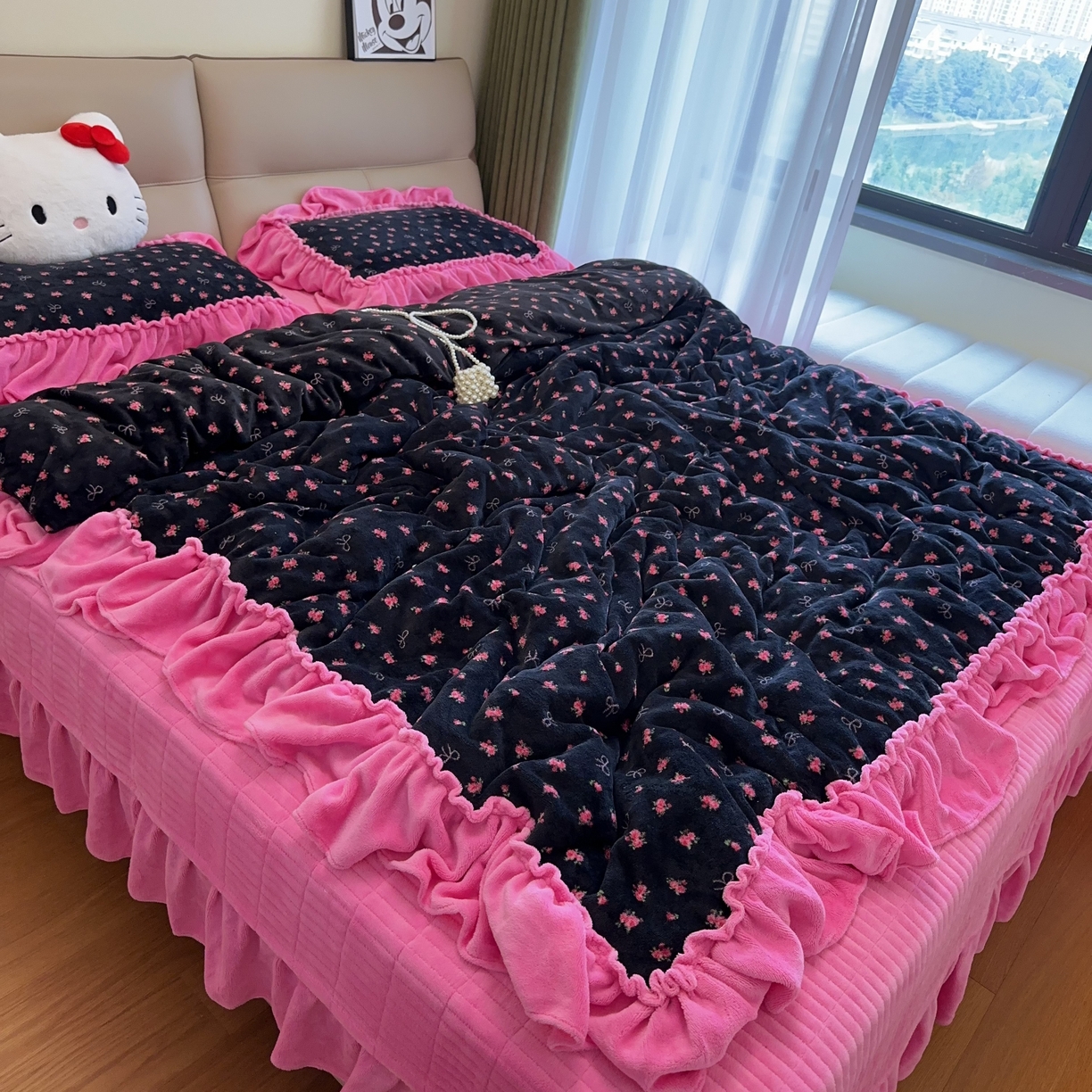 91家纺网 家纺一手货源 找家纺 （总）赫梵茜 2025新款韩式花边定制款床盖四件套定制款