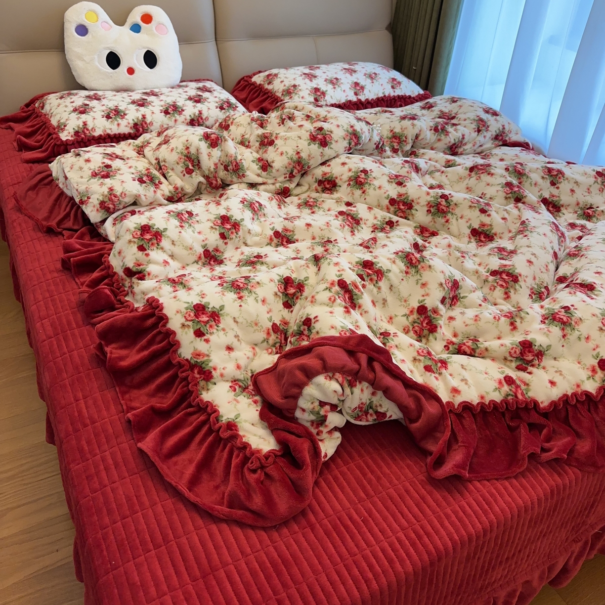 91家纺网 家纺一手货源 找家纺 （总）赫梵茜 2025新款韩式花边定制款床盖四件套定制款