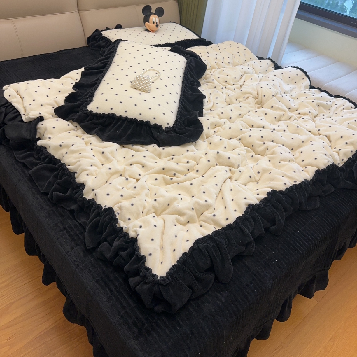 91家纺网 家纺一手货源 找家纺 （总）赫梵茜 2025新款韩式花边定制款床盖四件套定制款