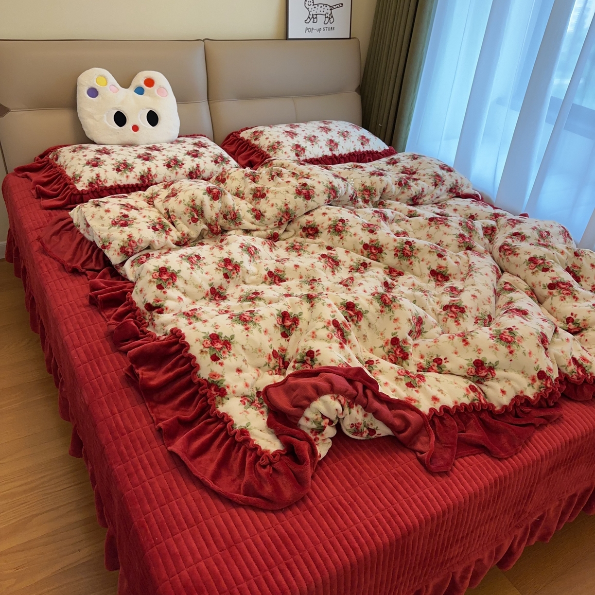 91家纺网 家纺一手货源 找家纺 赫梵茜 2025新款韩式花边定制款床盖四件套定制款 定制款梨花落