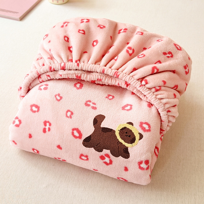 91家纺网 家纺一手货源 找家纺 云尚床笠 2026新款亲肤舒适毛巾绣牛奶绒加厚单床笠单品床笠单件床笠-卡通猫 卡通猫-小豹纹粉