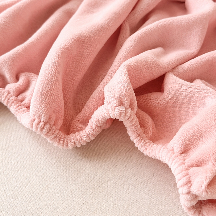 91家纺网 家纺一手货源 找家纺 云尚床笠 2026新款亲肤舒适毛巾绣牛奶绒加厚单床笠单品床笠单件床笠-卡通猫 卡通猫-云柔粉