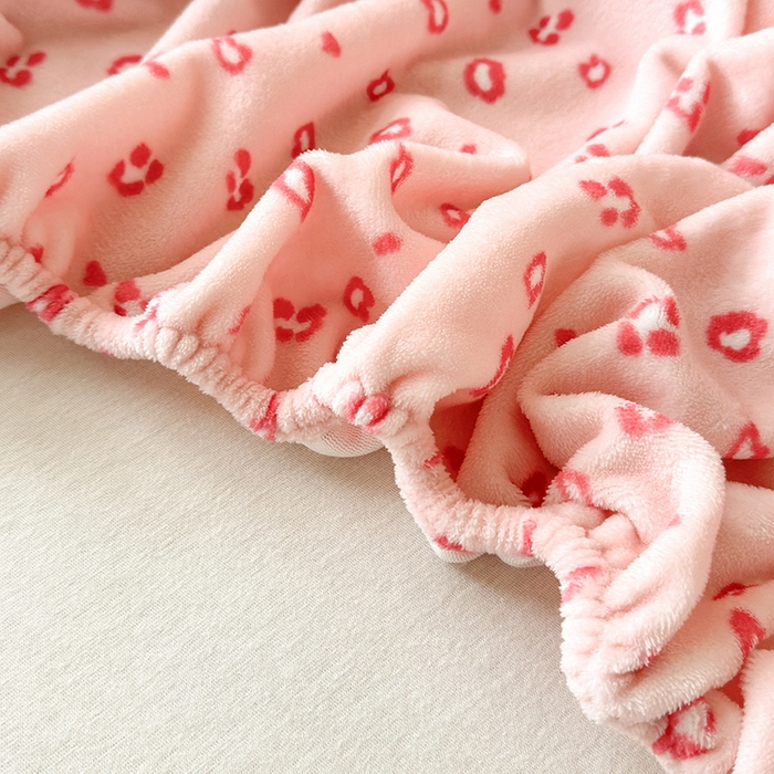 91家纺网 家纺一手货源 找家纺 云尚床笠 2026新款亲肤舒适毛巾绣牛奶绒加厚单床笠单品床笠单件床笠-卡通猫 卡通猫-小豹纹粉