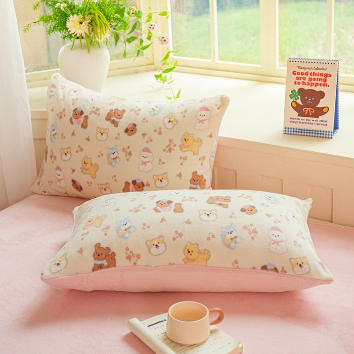 91家纺网 家纺一手货源 找家纺 斯卡诺家纺 2025新款热卖小清新牛奶绒四件套双面绒被套小红书同款 高西地