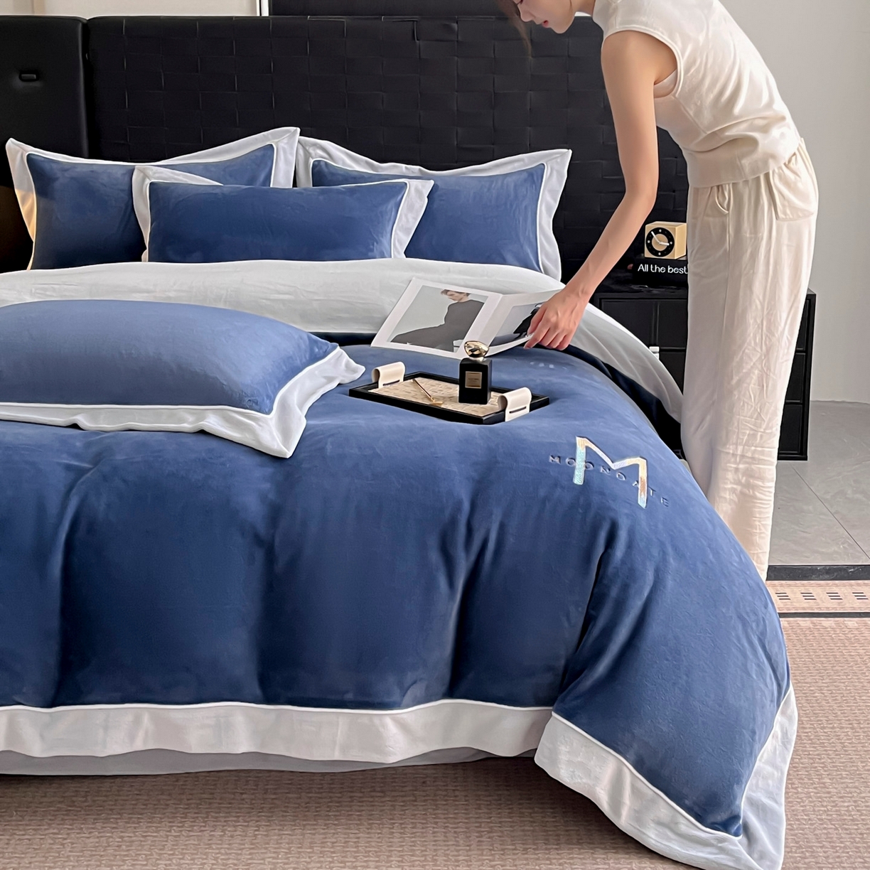 91家纺网 家纺一手货源 找家纺 （总）苏源家居 2025新款刺绣牛奶绒四件套-玛利亚