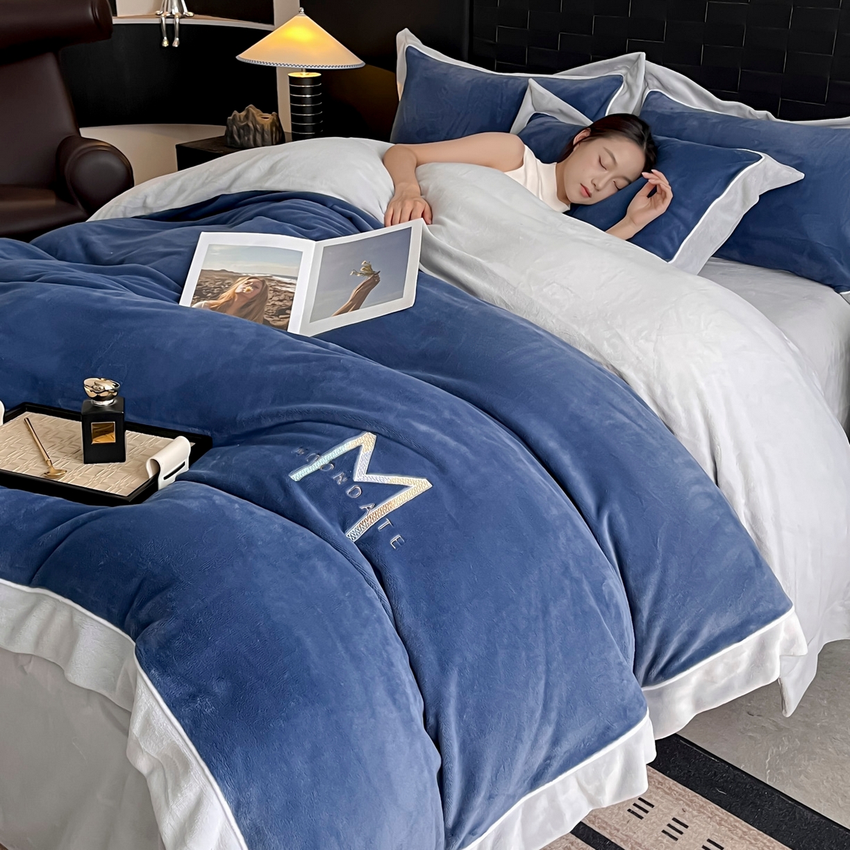 91家纺网 家纺一手货源 找家纺 （总）苏源家居 2025新款刺绣牛奶绒四件套-玛利亚