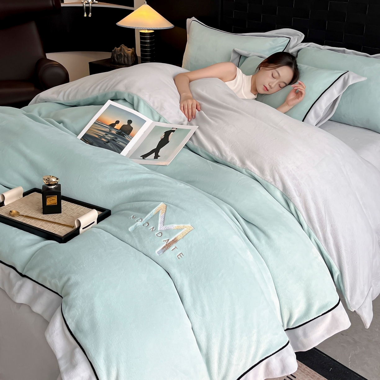 91家纺网 家纺一手货源 找家纺 （总）苏源家居 2025新款刺绣牛奶绒四件套-玛利亚