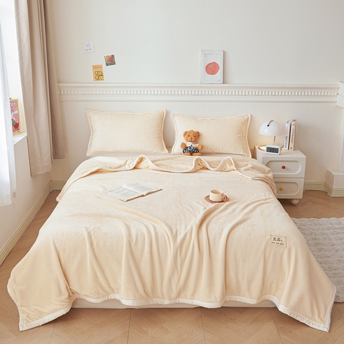 雅萱家纺 2024新款良品系列牛奶绒多功能毛毯盖毯 良品-白色