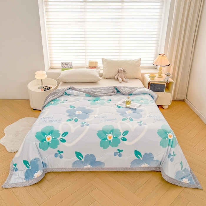 91家纺网 家纺一手货源 找家纺 （总）雅萱家纺 2024新款AB版牛奶贝贝绒多功能三层毯