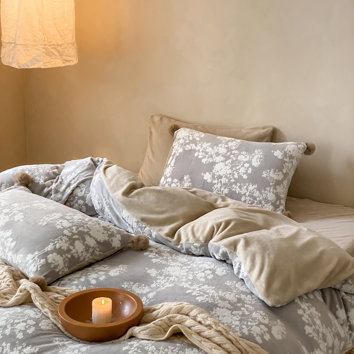 91家纺网 家纺一手货源 找家纺 玉宇阁家居 2025新款双色提花雕花牛奶绒四件套 毛球款星星落秋 星星落秋-琥珀卷