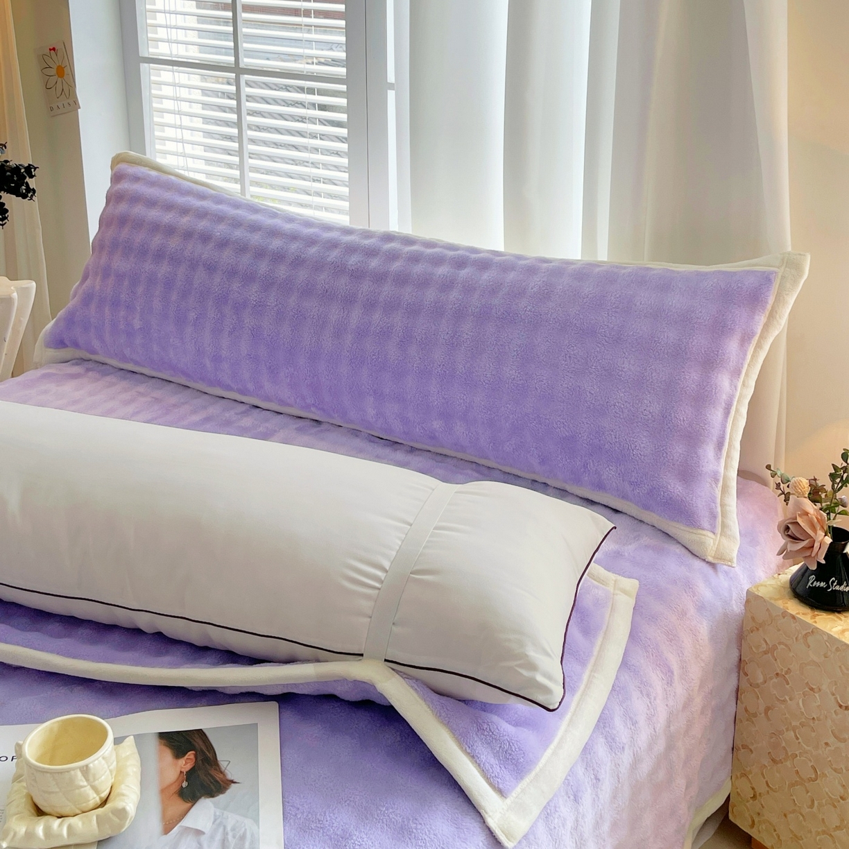 91家纺网 家纺一手货源 找家纺 （总）雨彤家纺 2025新款泡泡牛奶绒长枕巾