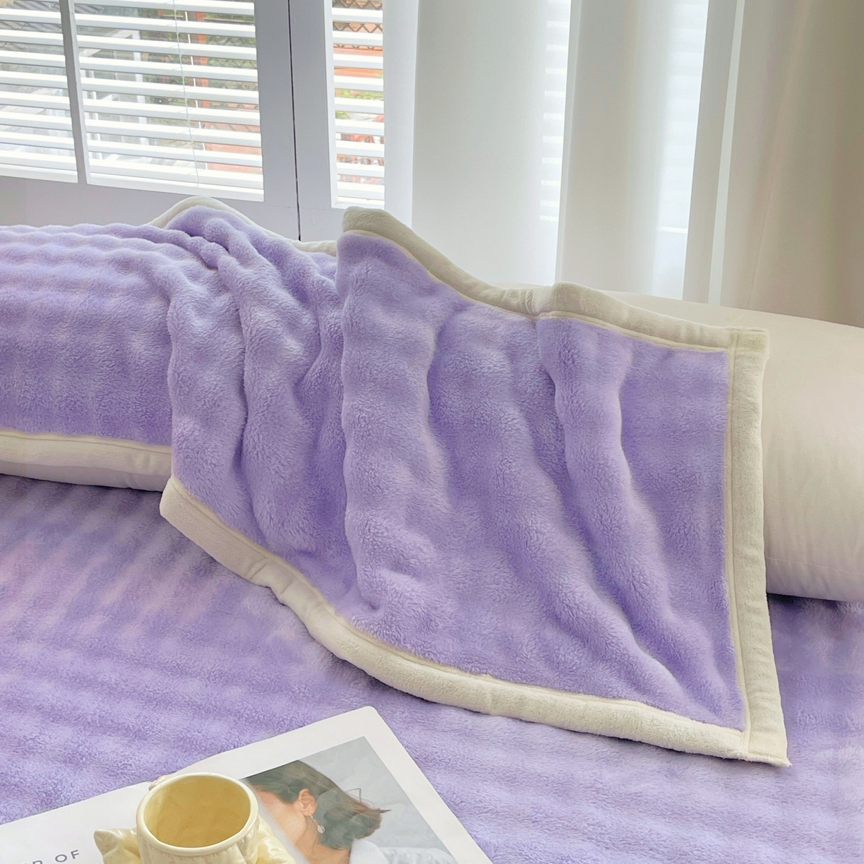 91家纺网 家纺一手货源 找家纺 （总）雨彤家纺 2025新款泡泡牛奶绒长枕巾