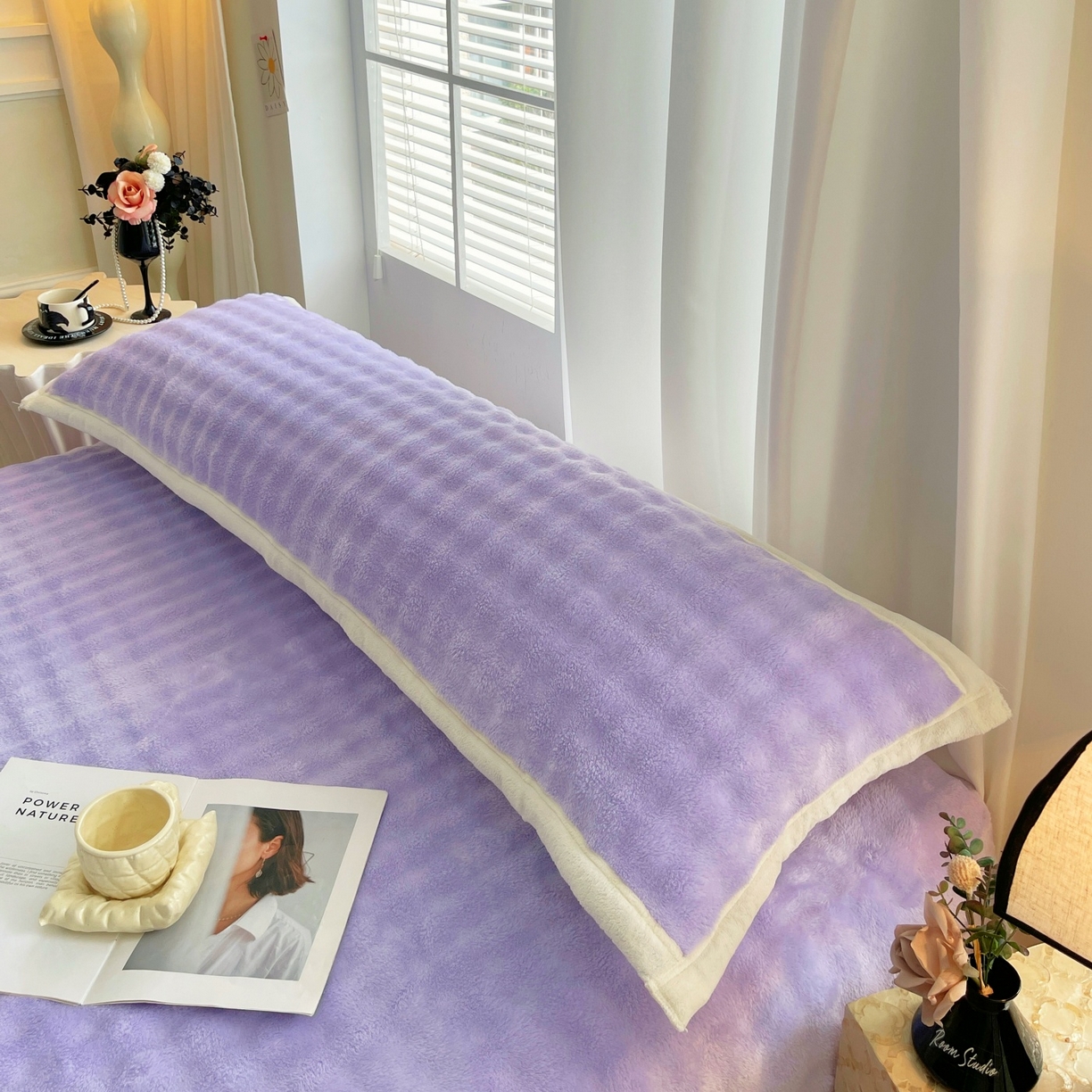 91家纺网 家纺一手货源 找家纺 （总）雨彤家纺 2025新款泡泡牛奶绒长枕巾