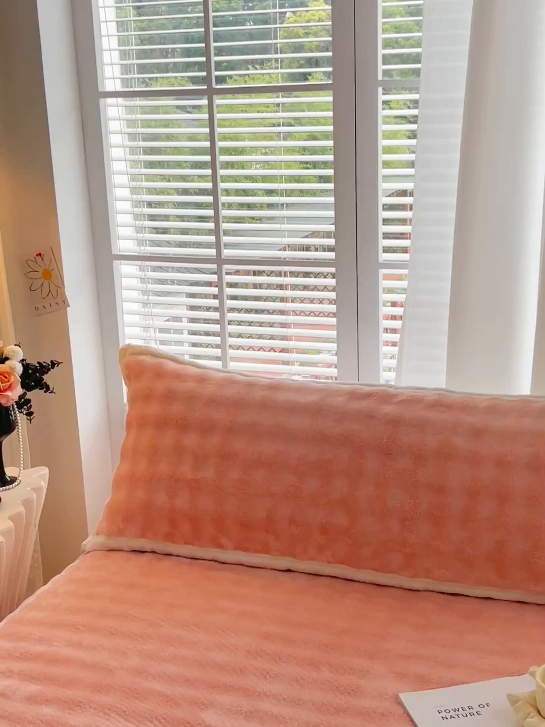 91家纺网 家纺一手货源 找家纺 雨彤家纺 2025新款泡泡牛奶绒长枕巾 牛奶绒枕巾-樱花粉 50*155cm（适合1.5米枕头）