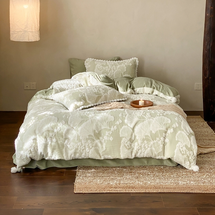 玉宇阁家居 2025新款亲肤舒适兔毛雕花绒提花雕花牛奶绒四件套-雪国来信 控价：238/318/338/328/328/338（券后控价） 雪国来信-橡木苔