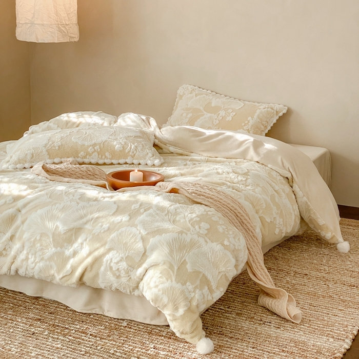 91家纺网 家纺一手货源 找家纺 玉宇阁家居 2025新款亲肤舒适兔毛雕花绒提花雕花牛奶绒四件套-雪国来信 控价：238/318/338/328/328/338（券后控价） 雪国来信-苏黎白茶