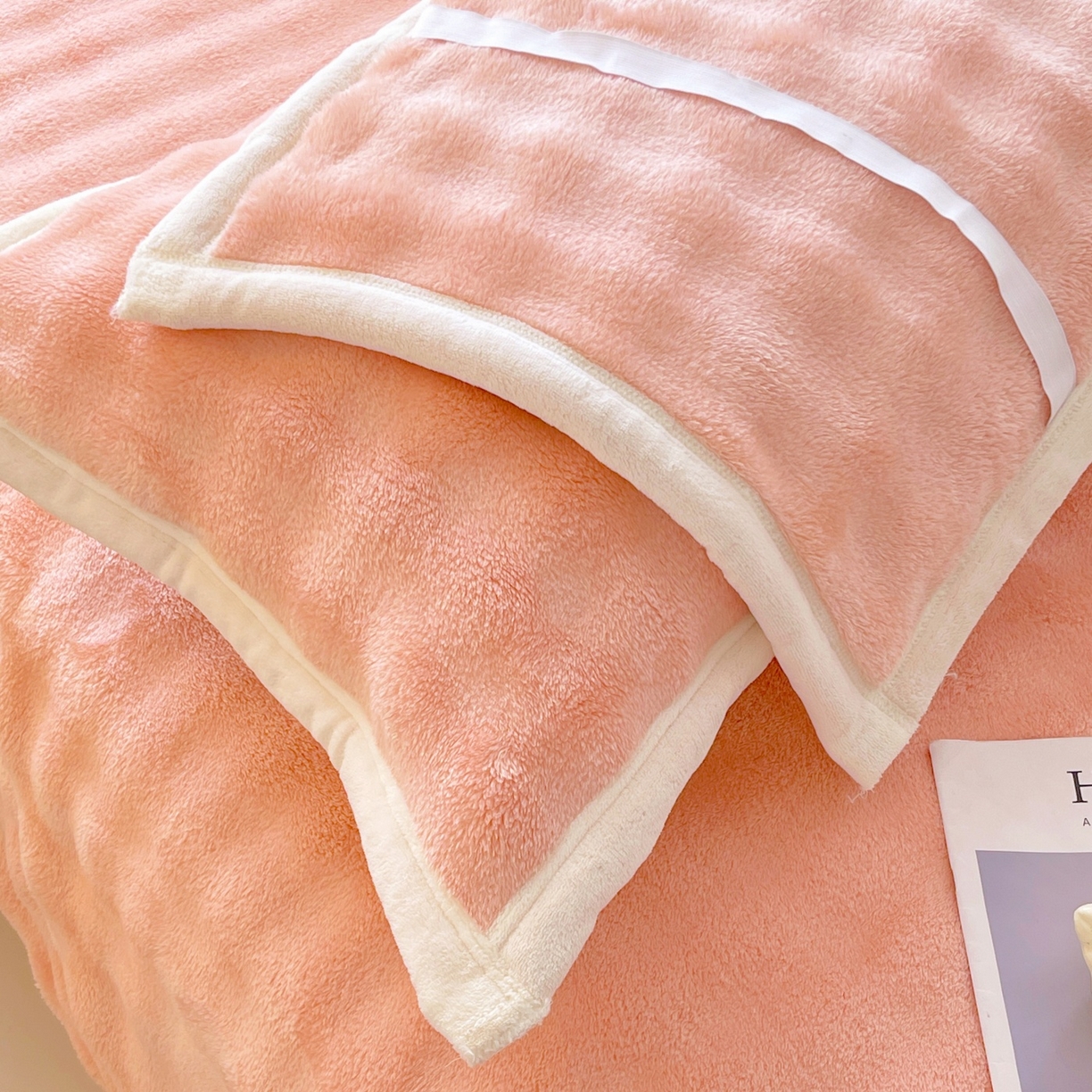 91家纺网 家纺一手货源 找家纺 雨彤家纺 2025新款泡泡牛奶绒单人枕巾 牛奶绒枕巾-樱花粉 50*80cm（一只）