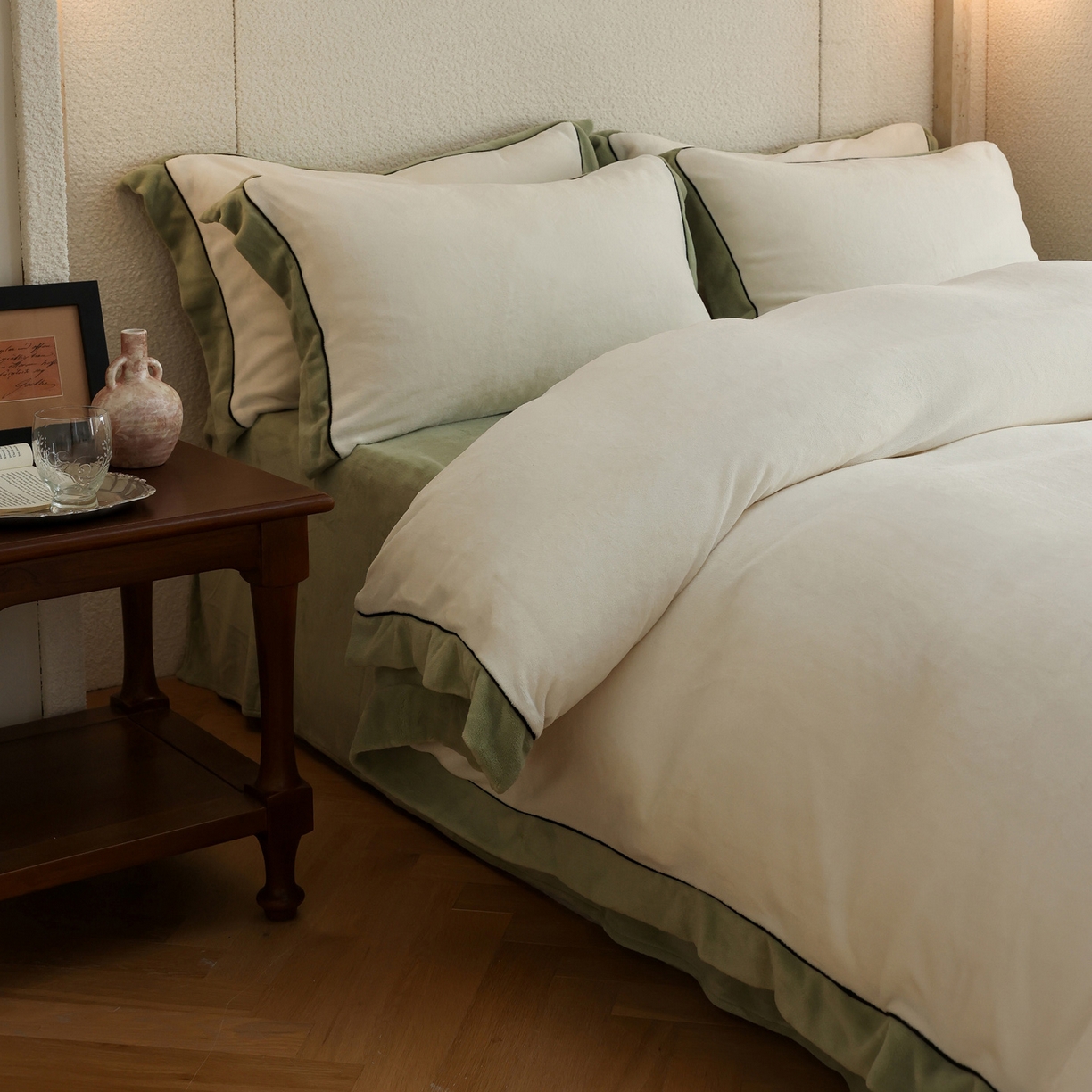 91家纺网 家纺一手货源 找家纺 （总）万盛家纺 2025新款牛奶绒宽边黑麻绳四件套最新图