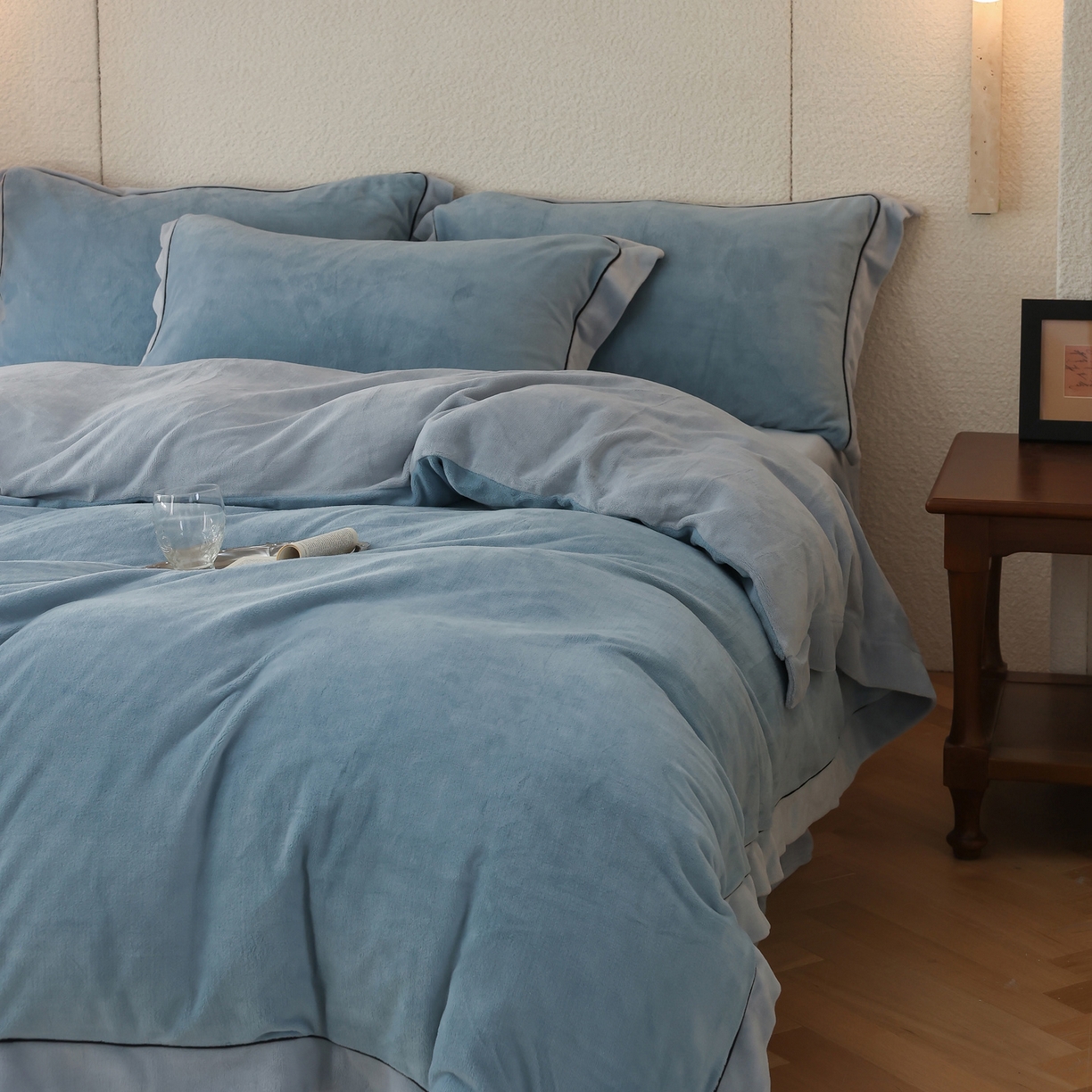 91家纺网 家纺一手货源 找家纺 （总）万盛家纺 2025新款牛奶绒宽边黑麻绳四件套最新图