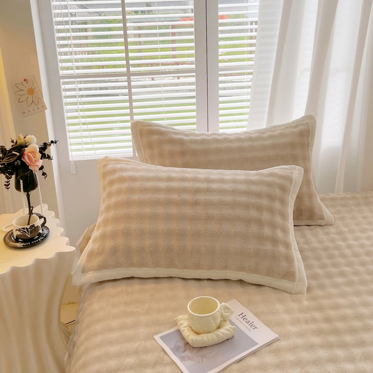 91家纺网 家纺一手货源 找家纺 （总）雨彤家纺 2025新款泡泡牛奶绒单人枕巾