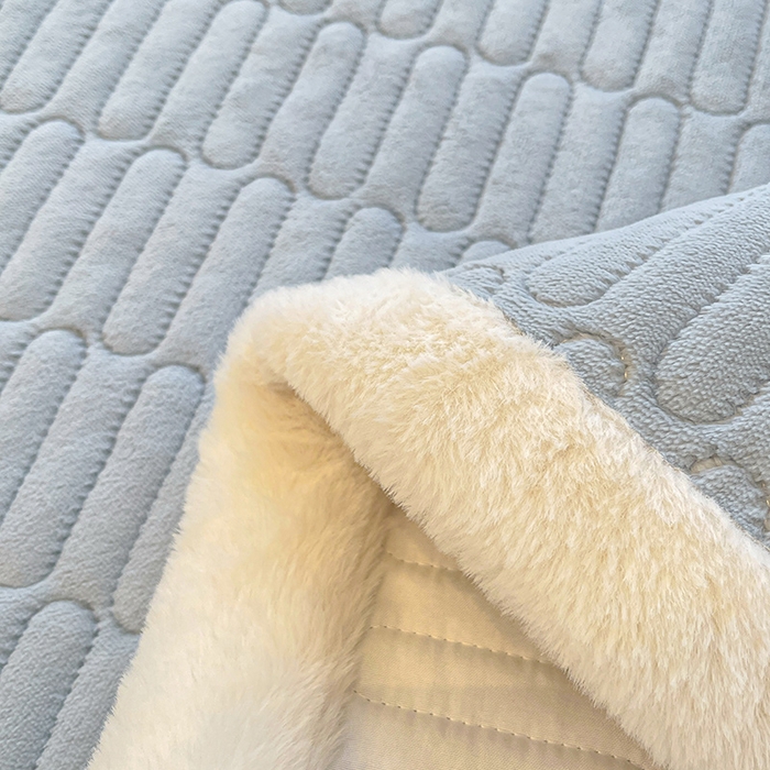 91家纺网 家纺一手货源 找家纺 喜居 2025新款亲肤舒适苹安喵刺绣牛奶绒床褥垫垫子-苹安喵 苹安喵-蓝