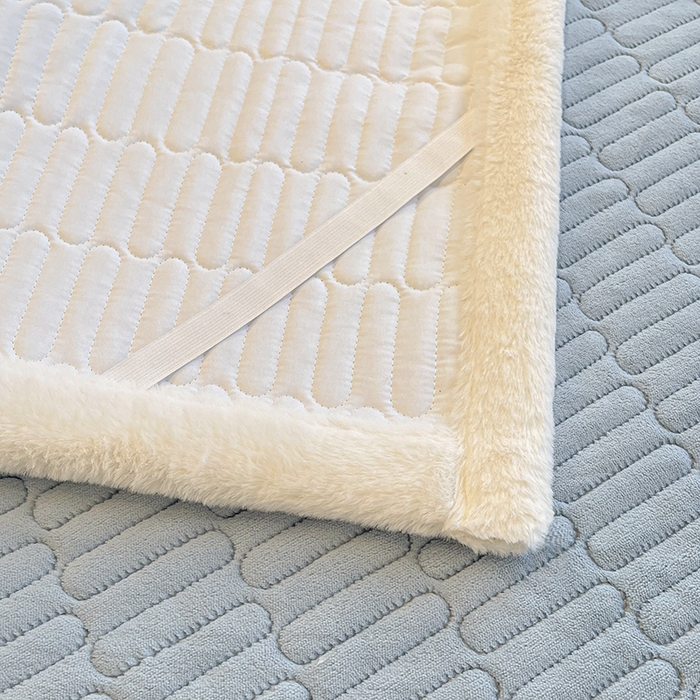 91家纺网 家纺一手货源 找家纺 喜居 2025新款亲肤舒适苹安喵刺绣牛奶绒床褥垫垫子-苹安喵 苹安喵-蓝