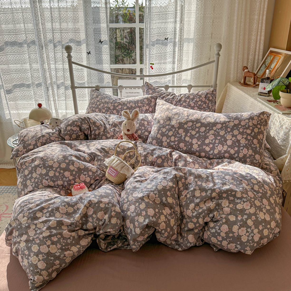 91家纺网 家纺一手货源 找家纺 （总）暖芯优选 2025新款加厚爆款小布袋韩国古法水洗棉床单学生三件套床笠款四件套