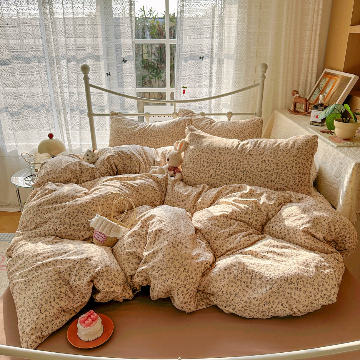 91家纺网 家纺一手货源 找家纺 （总）暖芯优选 2025新款加厚爆款小布袋韩国古法水洗棉床单学生三件套床笠款四件套