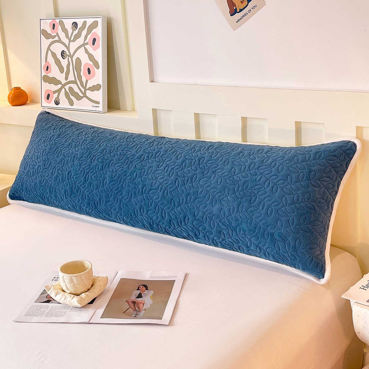 91家纺网 家纺一手货源 找家纺 雨彤家纺 2025新款牛奶绒夹棉包边长枕套 绒包边枕套-雾兰