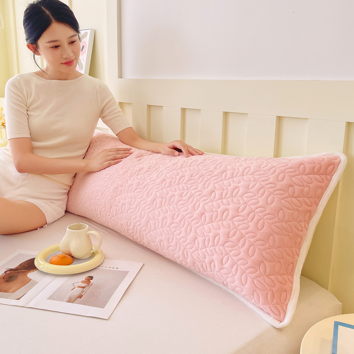 91家纺网 家纺一手货源 找家纺 （总）雨彤家纺 2025新款牛奶绒夹棉包边长枕套