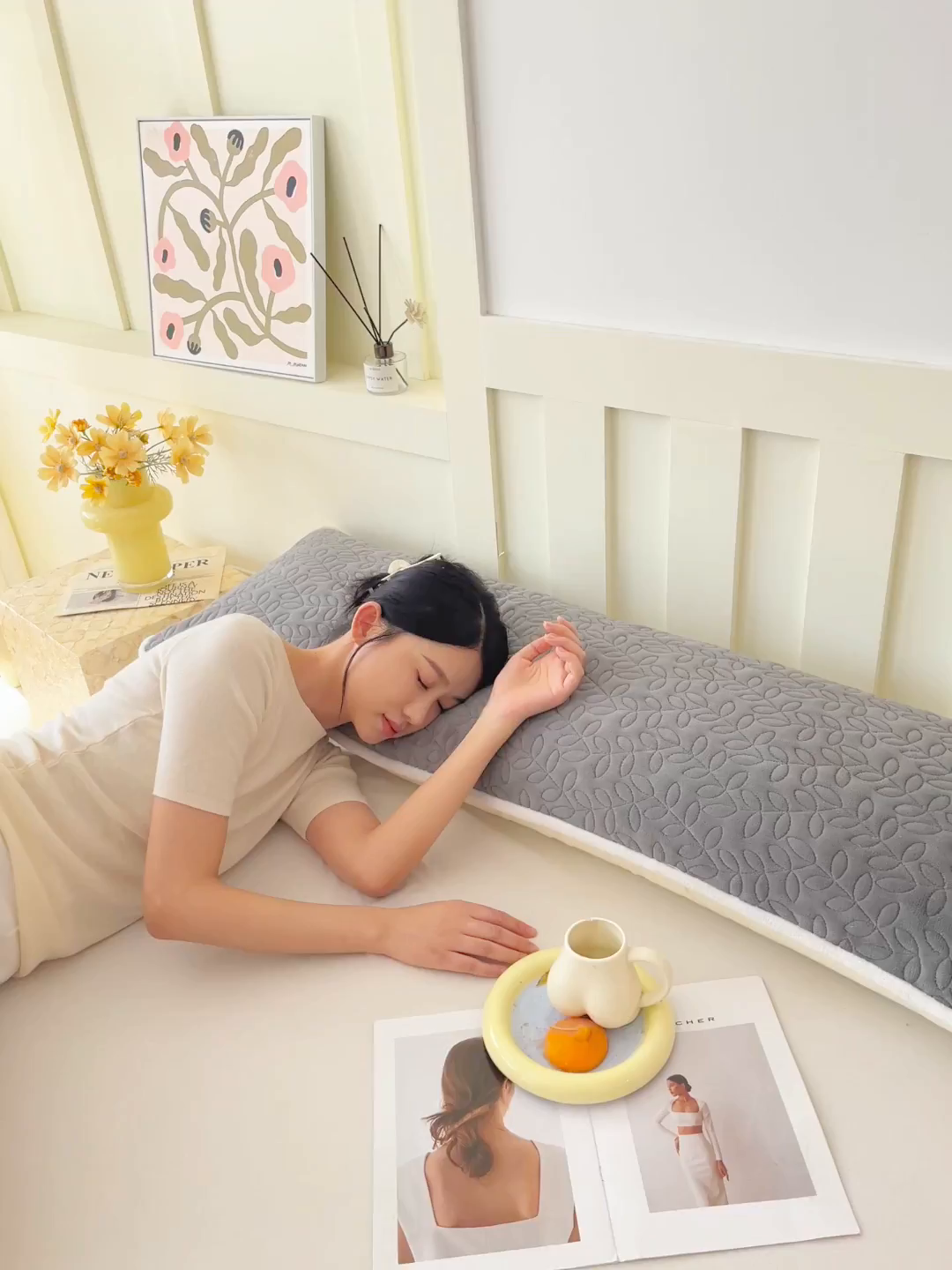 91家纺网 家纺一手货源 找家纺 雨彤家纺 2025新款牛奶绒夹棉包边长枕套 绒包边枕套-高级灰