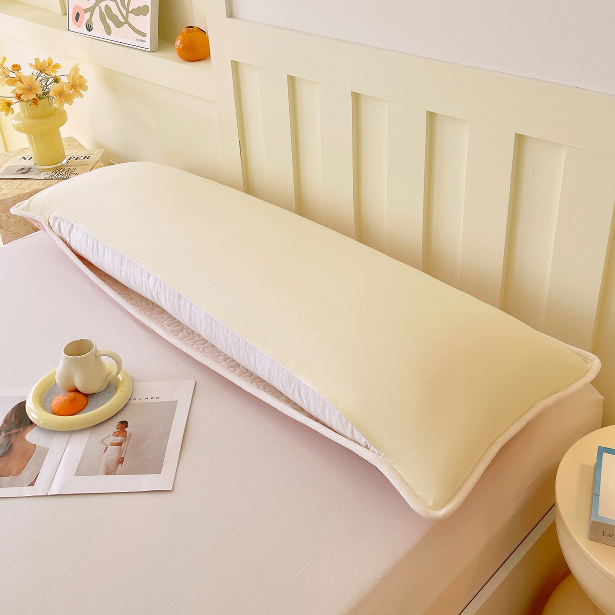 91家纺网 家纺一手货源 找家纺 雨彤家纺 2025新款牛奶绒夹棉包边长枕套 绒包边枕套-淡粉