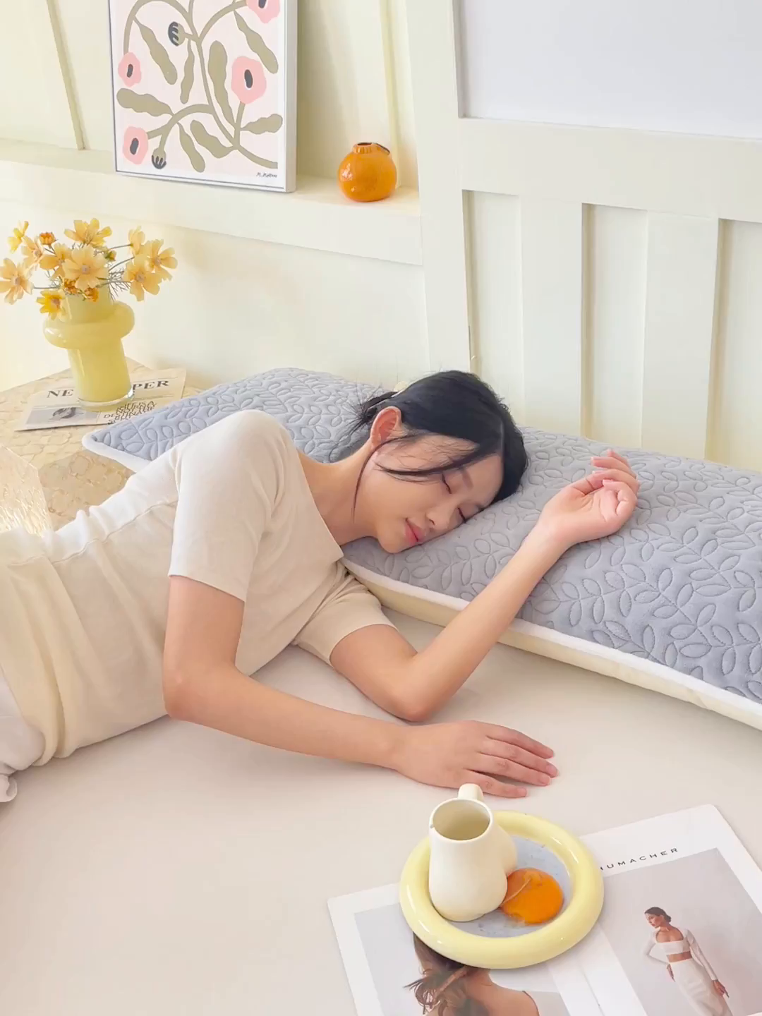 91家纺网 家纺一手货源 找家纺 雨彤家纺 2025新款牛奶绒夹棉包边长枕套 绒包边枕套-银灰