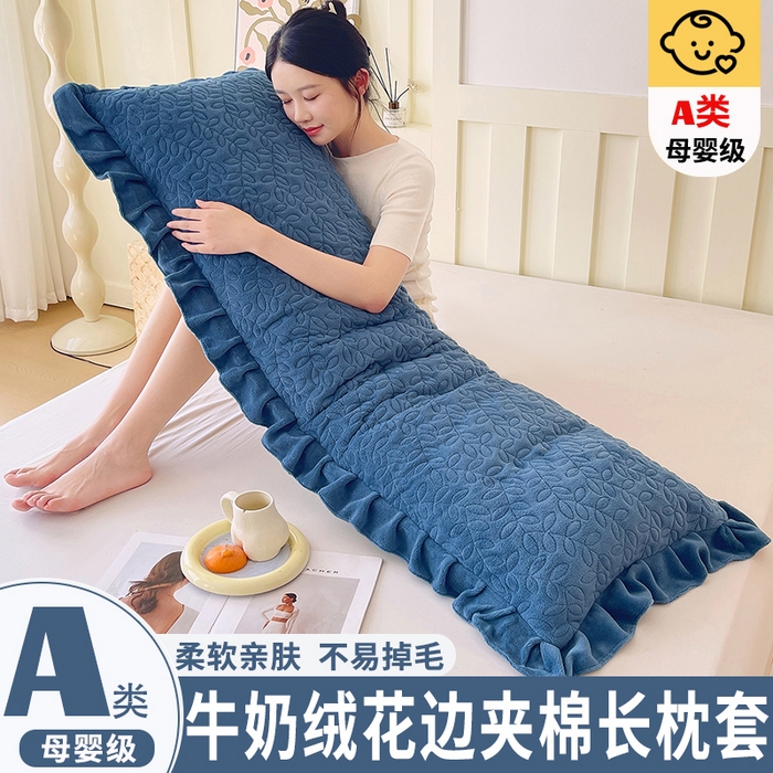 91家纺网 家纺一手货源 找家纺 （总）雨彤家纺 2025新款牛奶绒花边夹棉长枕套