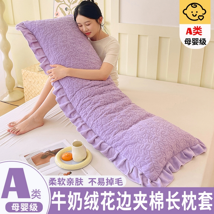 91家纺网 家纺一手货源 找家纺 （总）雨彤家纺 2025新款牛奶绒花边夹棉长枕套