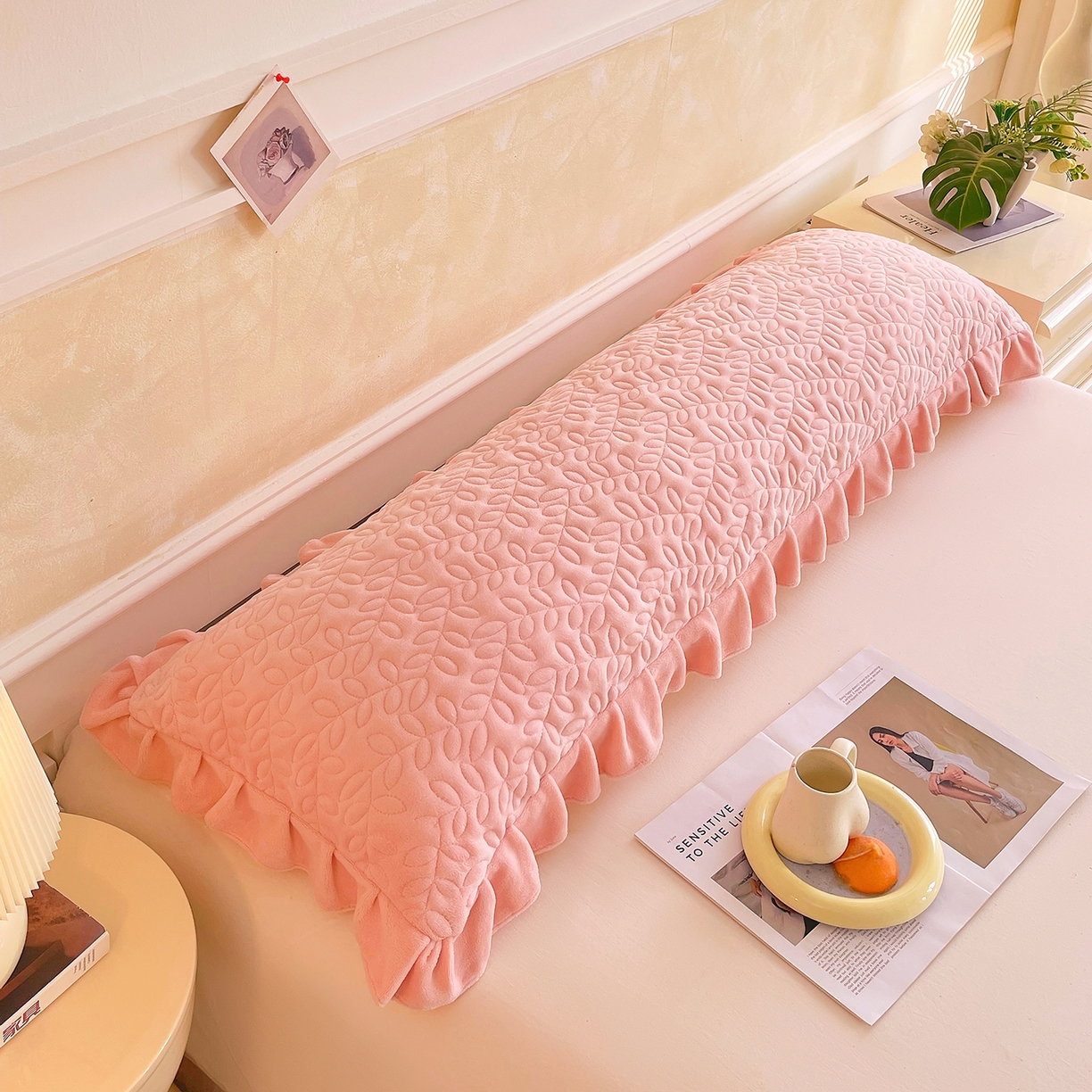 91家纺网 家纺一手货源 找家纺 （总）雨彤家纺 2025新款牛奶绒花边夹棉长枕套